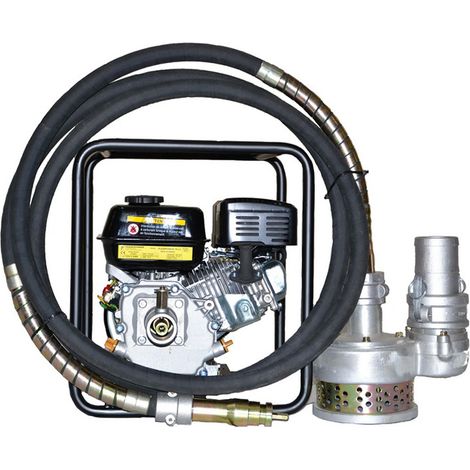 Pompe à flexible thermique pour eaux chargées – Débit 75 m³/h – Hauteur manométrique 18m – Moteur essence Loncin G200F – Profondeur d'aspiration 5m