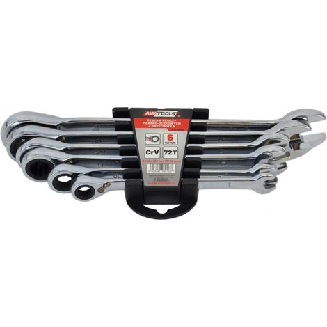 Jeu de clés mixtes à cliquet AWTOOLS, 6 pièces, 8-19 mm (1/3)