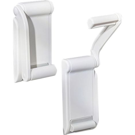 JSSEVN-Lot de 2 Sets de Sets de Supports Porte-Serviettes Magnétiques Blancs en Abs Bras Pivotant à 180° pour Rouleaux de Papier Essuie (1/5)