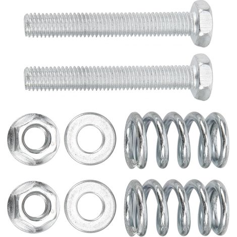 Kit 8 pièces réparation échappement : boulons, écrous, ressorts, joints en acier, accessoires auto. (1/5)