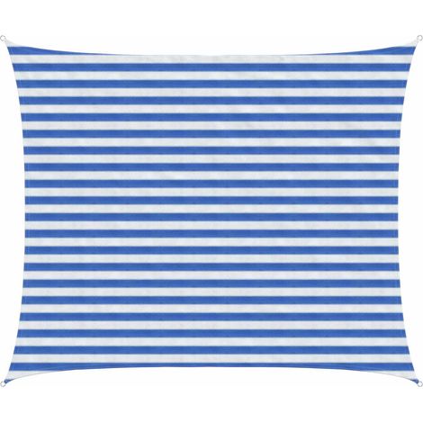 Sunshade Sail Blue and White 2.5 x 3 m HDPE vidaXL
