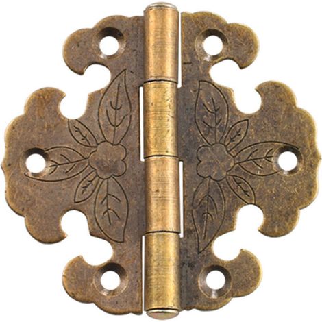 4 antike Scharniere – Dekorative Scharniere – Mini-Retro-Scharniere – Türscharniere – Vintage-Bronzescharniere, zur Dekoration von Schränken, Holztüren und Bücherregalen