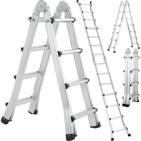 Alu Teleskopleiter 4x3 Stufen, 3.98M Ausziehbare Leiter, Aluminium
Multifunktionsleiter, Schiebeleiter, Mehrzweckleiter, Gelenkleiter, Klappleiter, Treppenleiter, Anlegeleiter bis 150 kg (1/5)