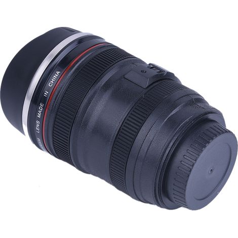 Tasse Isotherme Voyage en Acier Inoxydable Forme Objectif Appareil Photo Noir (1/5)
