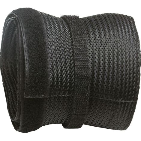Cache Câble TV Passe Cable Goulotte Electrique Attache Passe Fil Rangement 2m Fermeture Scratch Polyester (1/5)