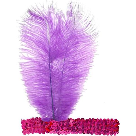 Fascia per capelli retrò con piume color magenta