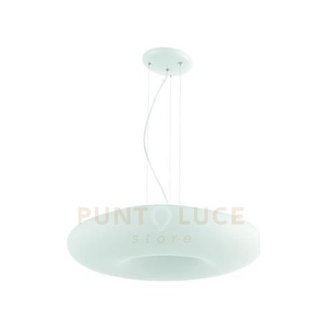 SOSPENSIONE DODI D.53CM 4 LUCI ATTACCO E27 COLORE BIANCO CON DECORAZIONE BIANCO-TORTORA-NERO
