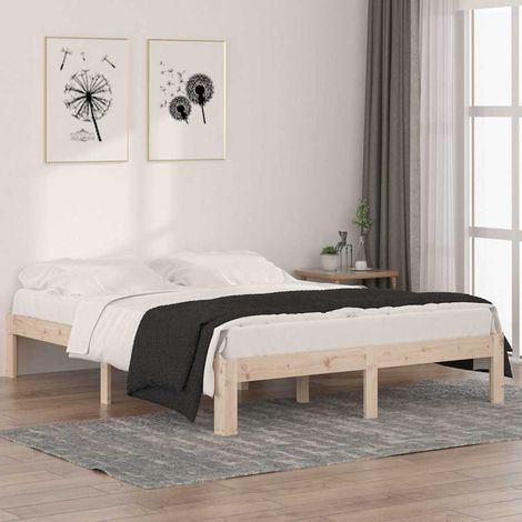 Cadre de lit sans matelas-Structure de lit bois de pin massif 140x190 cm 482824 (1/5)