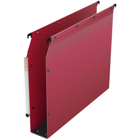 Dossier suspendu plastique volet d'agrafage L'Oblique AZ fond 8 cm pour armoire - rouge - Lot de 10