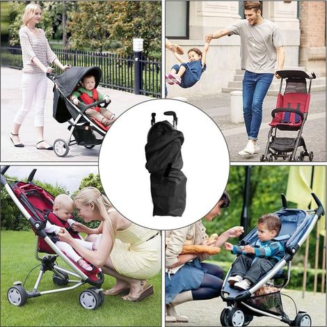 Sac de Voyage pour Poussette, Imperméable Sac de Transport pour Poussettes Sac de transport pour siège auto Porte de l'Avion sac Noir, (1/3)