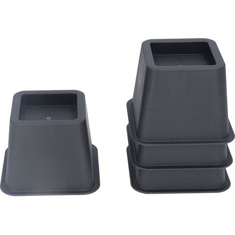 6 Pièces Pieds de Meuble Trapézoïdaux 3 Pouces, Rehausseurs pour Canapé Lit Table Armoire, Coussinets Noirs