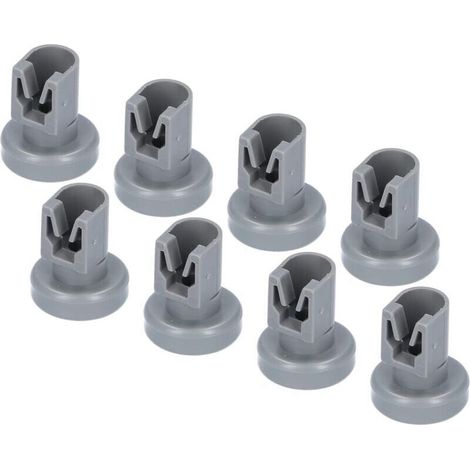 SABIR Jeu de 8 roulettes de panier supérieur pour lave-vaisselle Roulettes de panier à vaisselle en plastique résistant à la chaleur Convient pour AEG Favorit, Privileg, Zanussi, Juno (1/4)