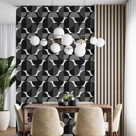 Papier peint - Motif géométrique - 6 LÉS de 60x260 cm - Surface L 360 x H 260 cm (1/4)