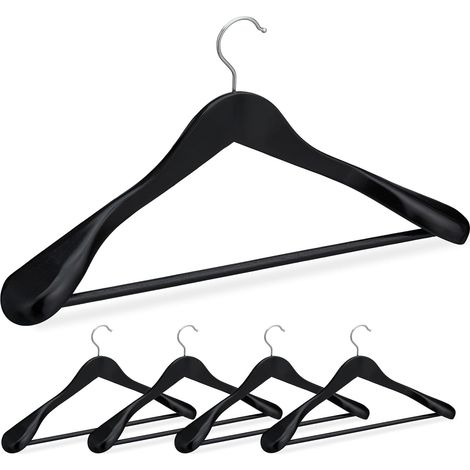 Percha de hombro ancho para trajes, juego de 5 perchas de madera para camisas, gancho de 360°, barra para pantalones