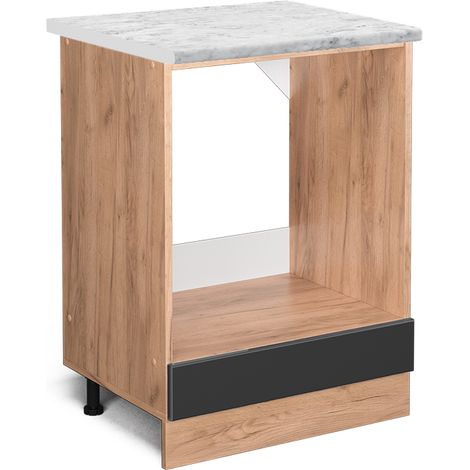 Armario para horno empotrado R-Line, Antracita alto brillo, 60 cm ET Mármol, Vicco (1/5)