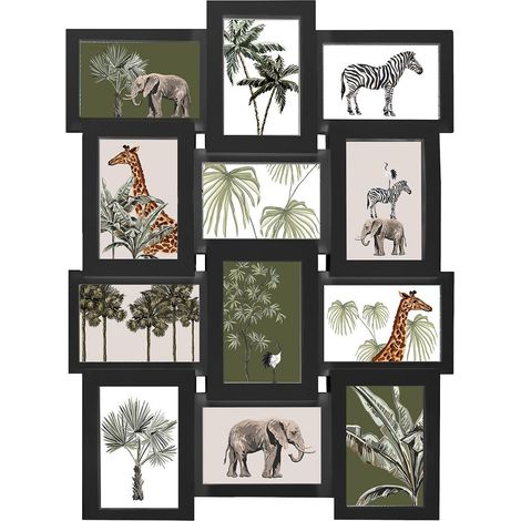 Cornice da appendere 10x15 cm, colore nero, modello Savannah, per 12 foto. (1/3)