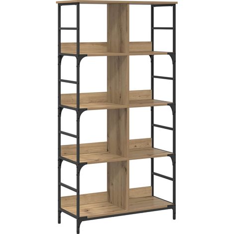 Bookshelf 4-Tier 78.5 x 33 x 153 cm metal PB Artisan oak vidaXL (1/5)