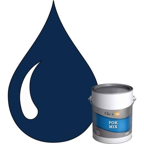 Peinture d'Accroche et Finition 2 en 1 - POK - POK MIX - Acrylique Satinée - RAL 5010 - 1L (1/4)