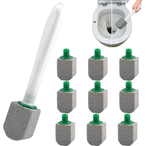 Pierre Ponce WC, Brosse de Nettoyage en Pierre Ponce, 10 Pièces pierre ponce Brosse Toilettes WC, avec Poignée, pour Les Toilettes, Cuisines, Eviers (1/5)
