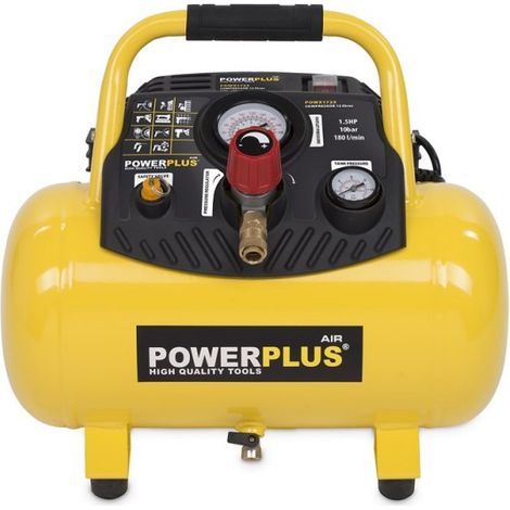 POWERPLUS Compresseur 1100W 12L sans huile 1,5 HP - POWX1723 (1/4)