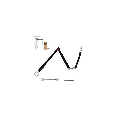 124 cm lange Hunde-Fahrradleine, Hunde-Trainingsleine, einfach zu montieren und abnehmbar, Stahl und Polyester, Schwarz