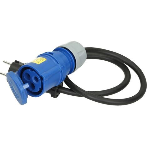 Câble adaptateur prise CEE 230V 16A sur fiche à contact de protection