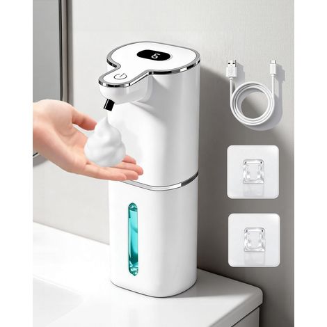 1 Distributeur Savon Mousse, Écran Digital, Capteur Infrarouge, 380ml, Recharge USB, Étanche IPX5, Cuisine Salle De Bain