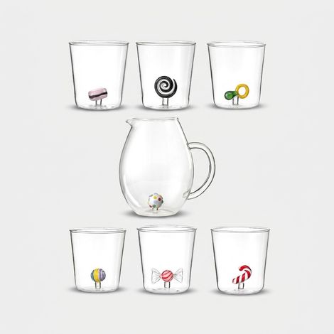 Servizio caraffa e bicchieri in vetro Made in Italy Candies (1/2)