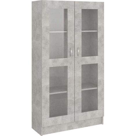 Maison Exclusive - Vitrina de madera contrachapada gris hormigón (1/5)