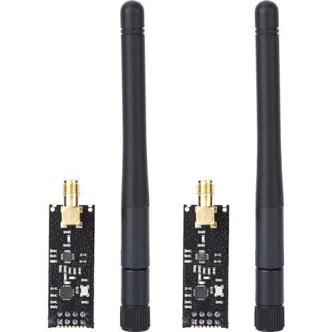 Module émetteur-récepteur sans fil 2.4G, 2 pièces, Communication longue Distance 1100m avec antenne SMA (1/5)