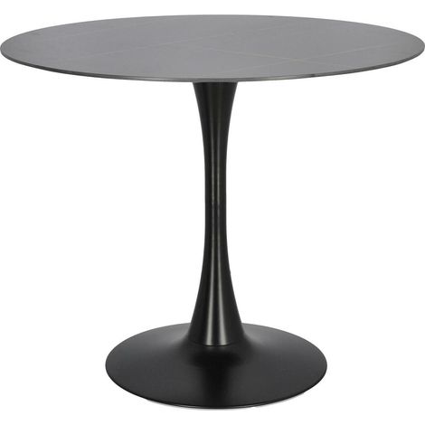 MESA REDONDA Simplet Skinny Premium Mármol Sinterizado Negro 90cm (1/5)