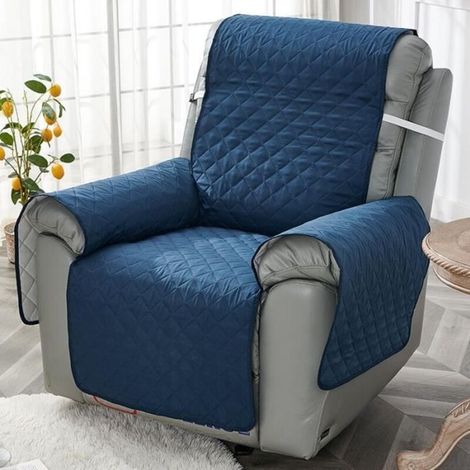 Bardusch - Housse Fauteuil Relax Matelassé,Couvre Fauteuil Relax Antidérapant,Couverture Protecteur Canapé 1 Place Doux et Confortable,Marin (1/4)