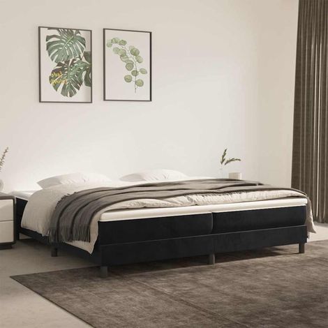 Estructura Estructura de cama con somier terciopelo negro 200x200 cm (1/5)