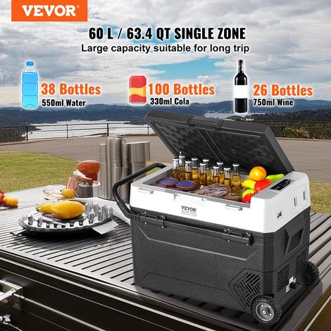 Réfrigérateur Portable à Compression 60 L, Mini Frigo de Voiture 12 V, Glacière sur Roulettes à Zone Unique, Température Réglable -… (1/5)