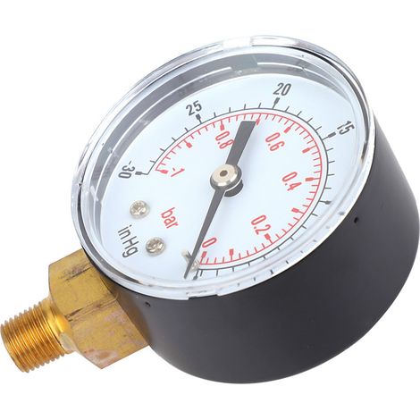 Vakuummeter -1-0 bar -30-0 inHg 50 mm 1/8 BSPT Bodenanschluss für Luft, Wasser, Öl (1/5)