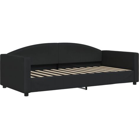 vidaXL Letto da Giorno Nero 90x200 cm in Tessuto