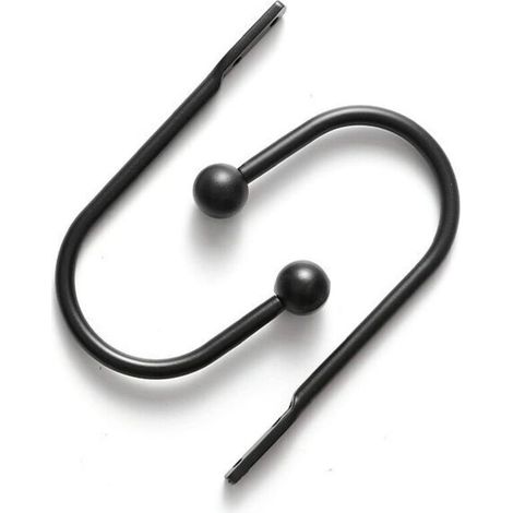 Lot de 4 embrasses décoratives pour rideaux, Noir (1/5)