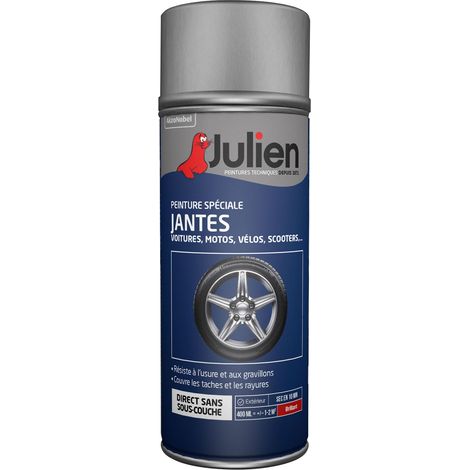 Peinture aérosol Spécial Jantes - Brillant Gris Alu - 400 ml - Julien