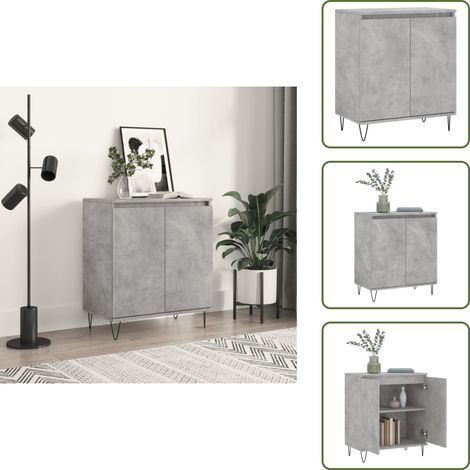 Buffet Gris béton 60x35x70 cm Bois d'ingénierie - Buffet Gris - Buffet Design - Meuble Rangement - Armoire Murale - Commode Moderne (1/5)