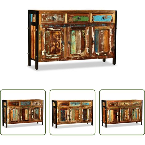 Meuble vintage - Buffet Bois de récupération massif 120x35x76 cm (1/5)