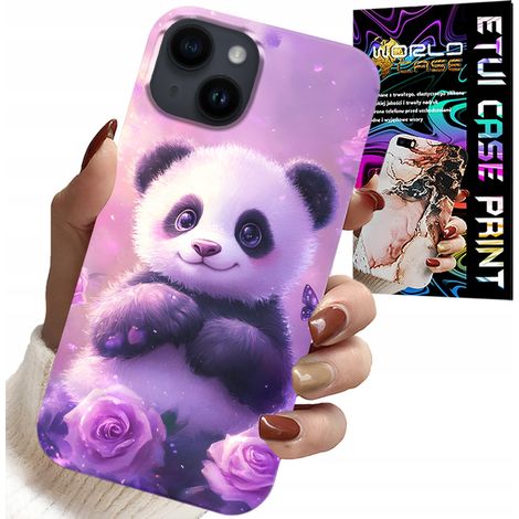Hülle für iPhone 15 Plus – süße Panda-Muster für Kinder + Glas (1/5)