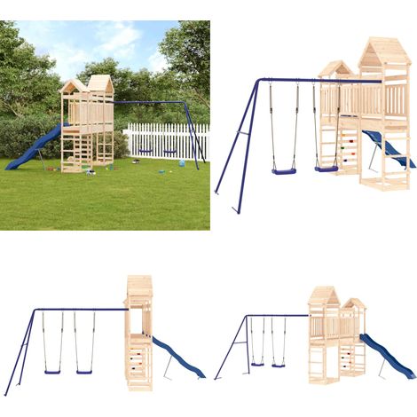 Spielturm Massivholz Kiefer - Holzspielplatz - Kletterturm - Spielgeräte - Gartenmöbel - Spielhaus - Home & Living