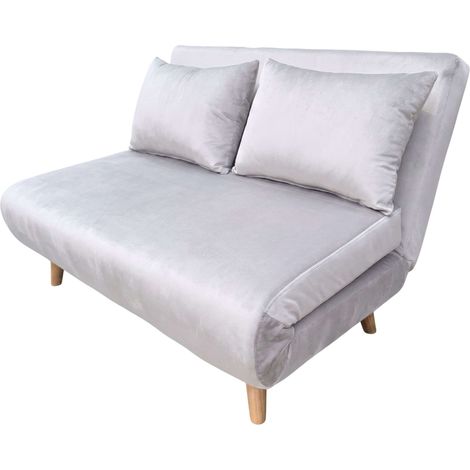 Sofá Cama 2 Plazas Nórdic Duo, Sofá Estilo Futón, Apertura Clic-Clac Gris claro 118 cm (1/5)