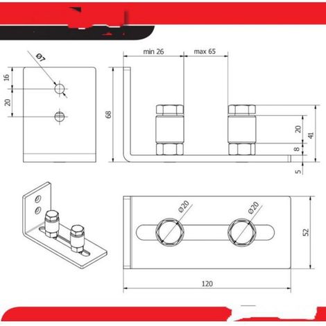 Guide de plancher ajustable - Pour porte en bois - Mur et porte (1/4)