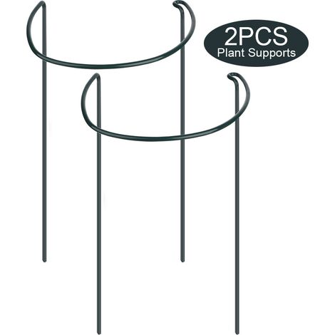 Demi-cercle de soutien pour plantes, tuteur en métal pour fleurs de jardin, support de tige pour plantes d'intérieur, anneau de maintien réglable. (1/5)
