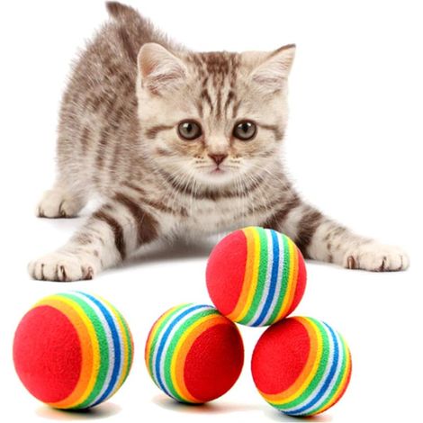 20s en mousse, légères et multicolores, jouet à mâcher pour chat, idéal pour jeu interactif (1/5)