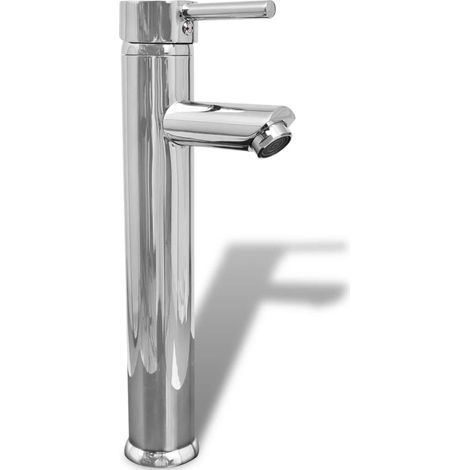Mitigeur de lavabo en laiton chromé 30 cm – Cartouche céramique – Tuyaux inclus pour installation facile – Compatible avec lavabos standards (1/5)