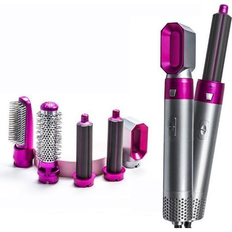 (Gris-Rose)Brosse Soufflante Brosse pour séchage et Coiffure (1/4)