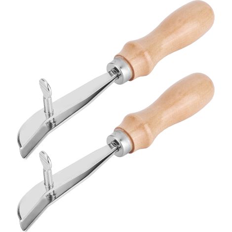 Outil de gaufrage du cuir (lot de 2) avec manche en pin et lame en acier réglable, pour le gaufrage et le marquage à faire soi-même. (1/5)