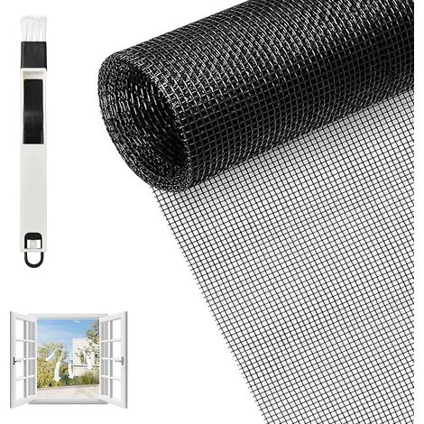 Mosquitera para ventana de 150x400 cm - Fibra de vidrio - Protección contra insectos - Rejilla para ventana - Robusta - Protección para gatos - Malla recortable (1/5)